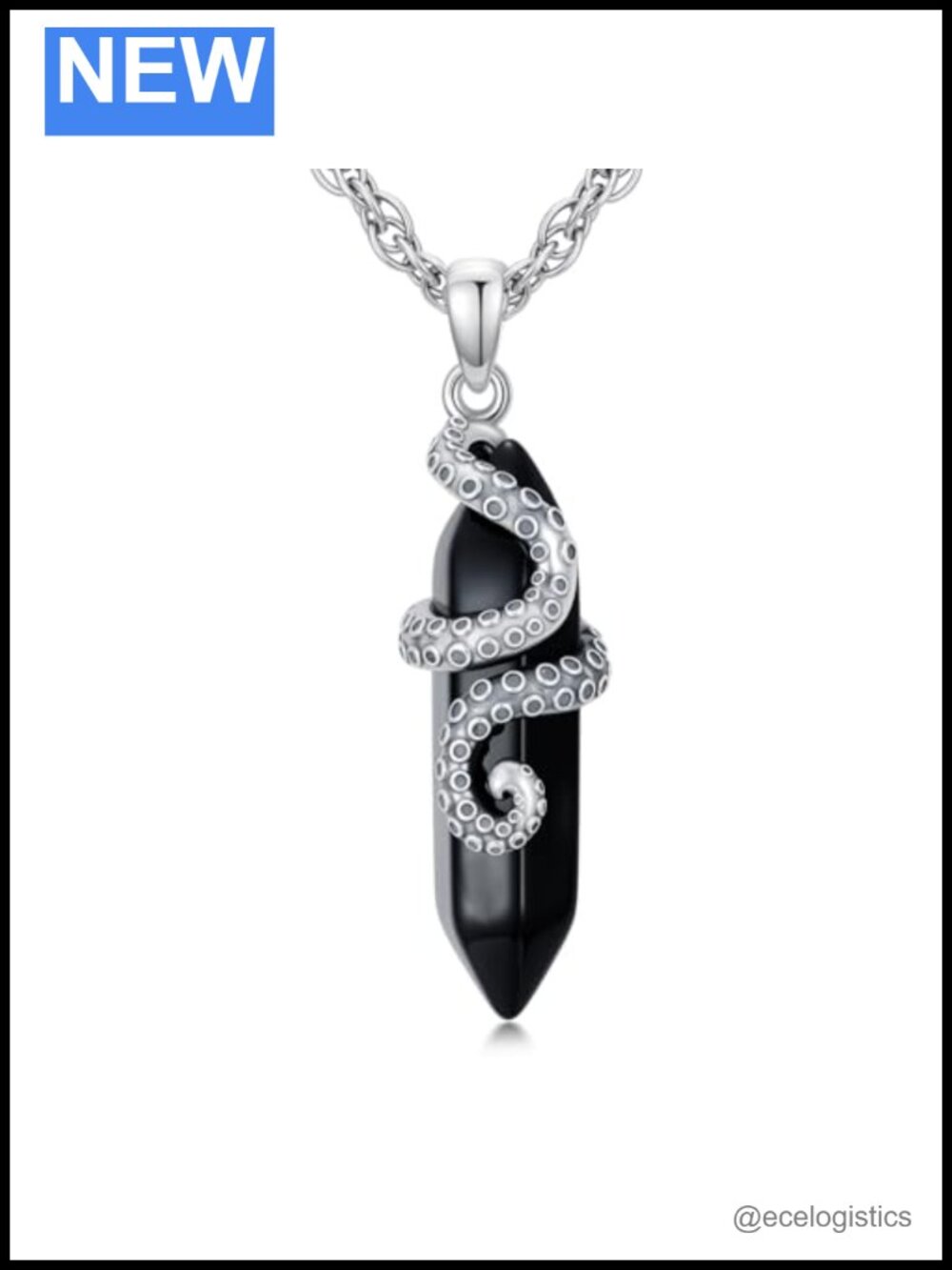 Crystal Pillar Pendant Necklace for Men Women Healing Adjustable Chain